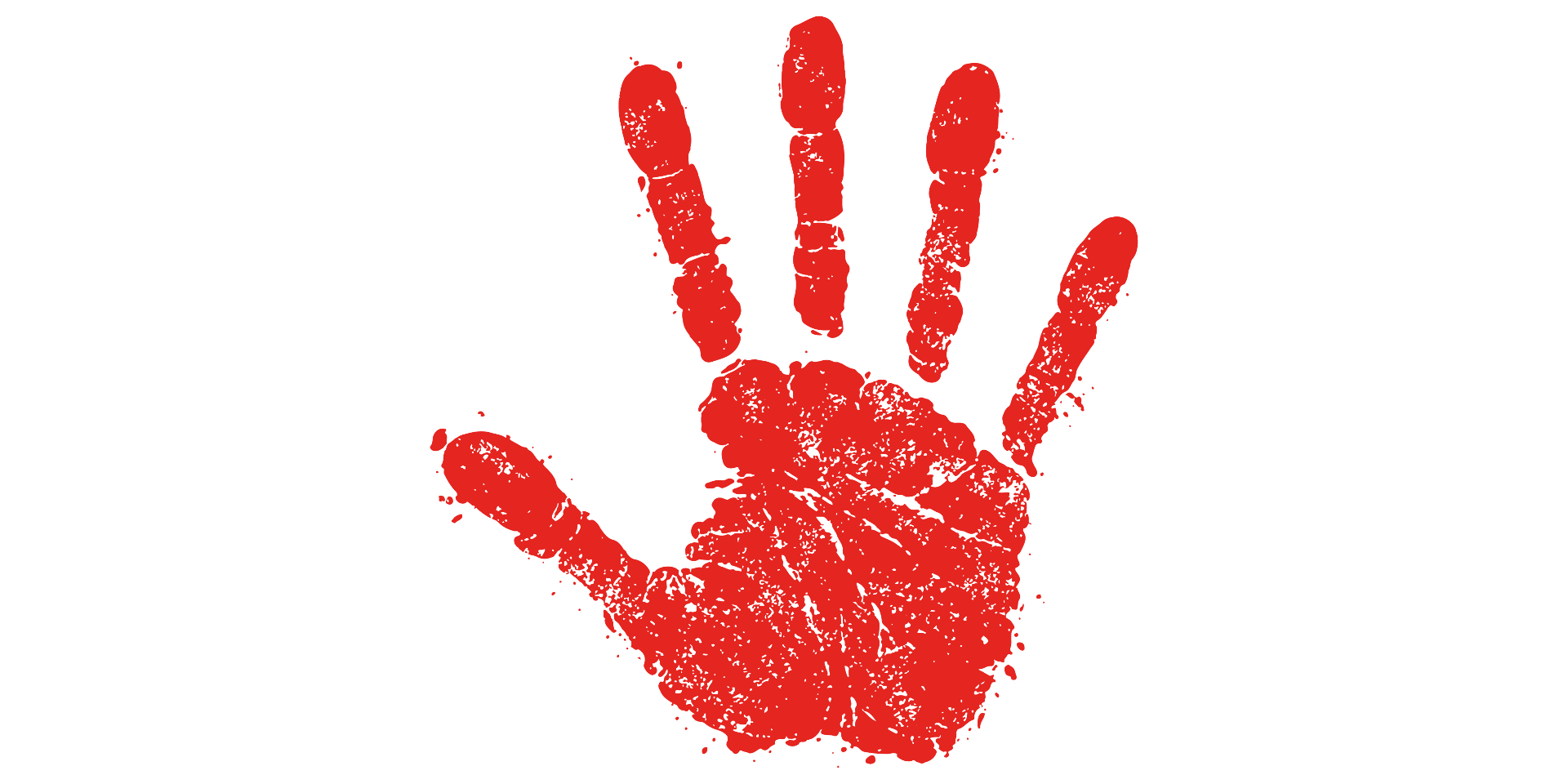 Red handprint, a symbol of the Missing and Murdered Indigenous Persons movement